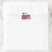 Obama-T - Shirt 2012 Runder Aufkleber (Tasche)