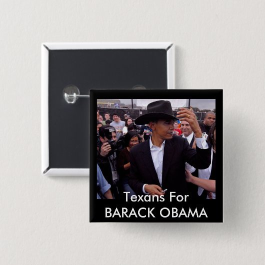 Obama Texas, Texans für BARACK OBAMA Button (Vorne & Hinten)