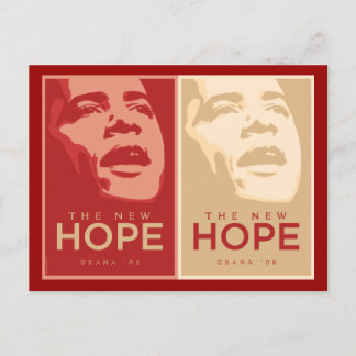 Obama "The New Hope" Red & Tan Postcard Postkarte