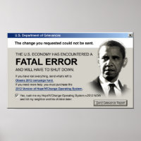 Obama - Tödlicher Fehler: Protestposter
