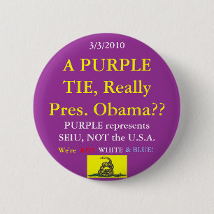 Obama trägt lila SEIU Button