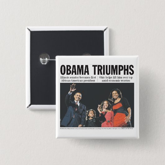 Obama Triumphs Button (Vorne & Hinten)