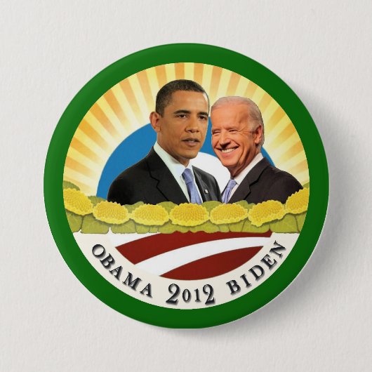 Obama u. Biden Sonnenschein Button (Vorderseite)