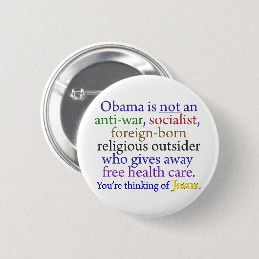 Obama u. Jesus Button (Vorne & Hinten)
