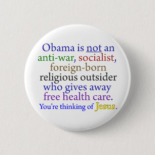 Obama u. Jesus Button