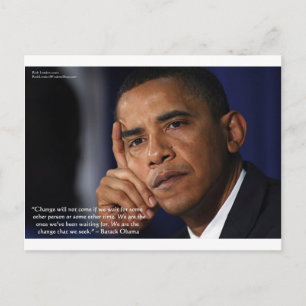 Obama "Über Veränderung" Weisheitszitate Geschenke Postkarte
