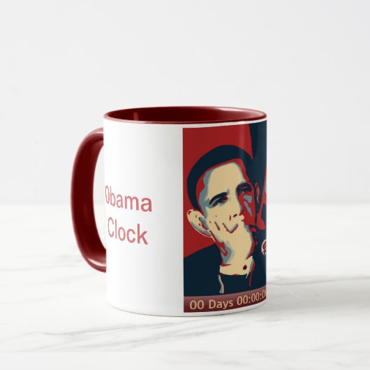 Obama-Uhr-Tasse - Kastanienbraun Tasse (Vorderseite Links)