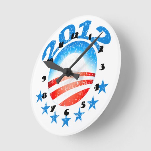 Obama-Uhr-Uhr 2012 Runde Wanduhr (Winkel)