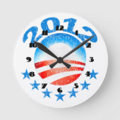 Obama-Uhr-Uhr 2012 Runde Wanduhr (Vorderseite)