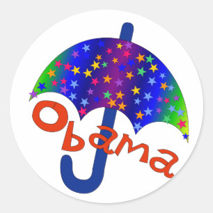 Obama Umbrella Inaguration Memento Runder Aufkleber