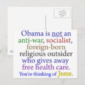 Obama und Jesus Postkarte (Vorne/Hinten)