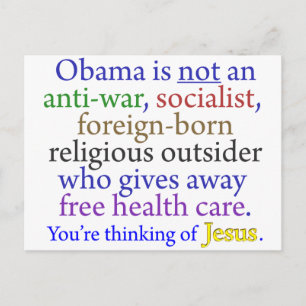 Obama und Jesus Postkarte