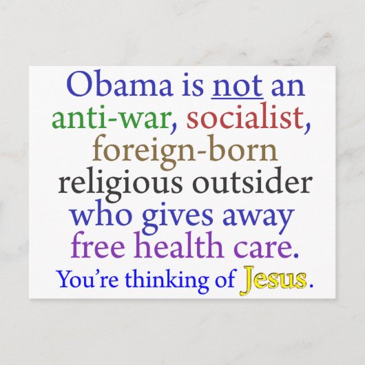 Obama und Jesus Postkarte (Vorderseite)
