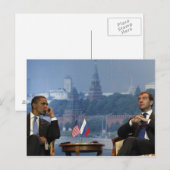 Obama und Medvedev Postkarte (Vorne/Hinten)
