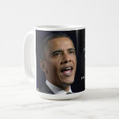 Obama und Motivierend Zitat schön Kaffeetasse (Vorderseite Links)