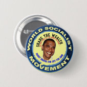 Obama unser Typ, sozialistisch Button (Vorne & Hinten)