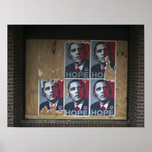 Obama unterzeichnet in einem geschlossenen Fenster Poster