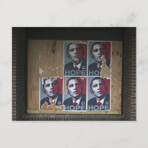 Obama unterzeichnet in einem geschlossenen Fenster Postkarte