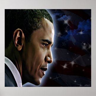 Obama-US Flagge Poster