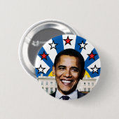 Obama-US Flagge - Sunrise Button (Vorne & Hinten)