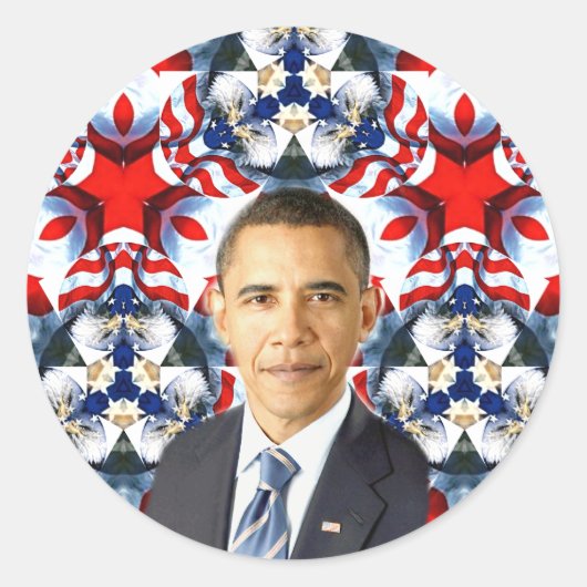 Obama, USA_ Runder Aufkleber (Vorderseite)