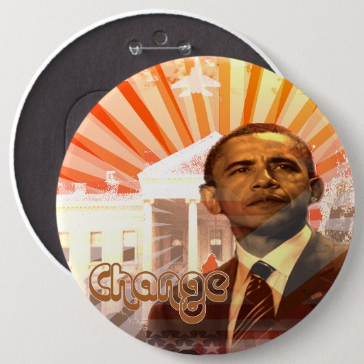 Obama-Veränderung Button (Vorne & Hinten)