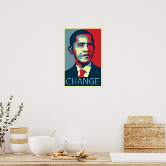 Obama-Veränderung Poster (Küche)