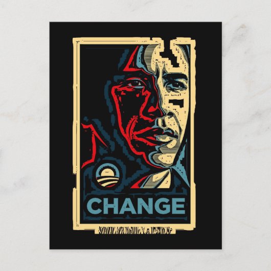 Obama-Veränderung Postkarte (Vorderseite)