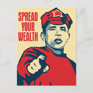 Obama - Verteilen Sie Ihren Wohlstand: OHP Postkar Postkarte