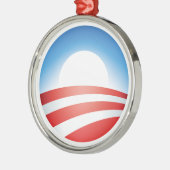 Obama-Verzierung! Silbernes Ornament (Links)