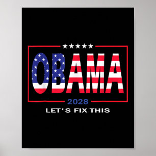 Obama Vintag Patriotic 2028 Politische Flagge Pro Poster