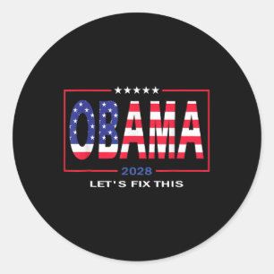 Obama Vintag Patriotic 2028 Politische Flagge Pro Runder Aufkleber