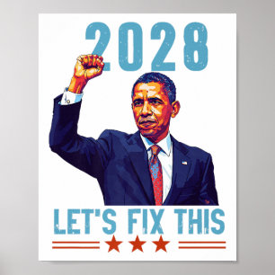 Obama Vintag Patriotic 2028 politische Protestrund Poster