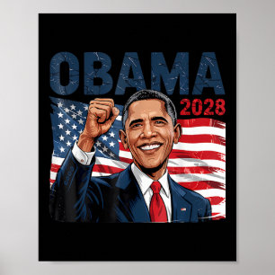 Obama Vintag Präsident 2028 Obama Retro Flag Amer Poster