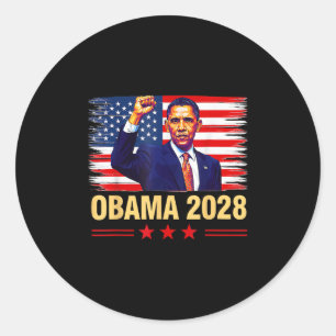 Obama Vintag Präsident 2028 Obama Retro Flag Amer Runder Aufkleber