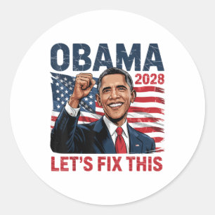 Obama Vintag Retro Patriotic 2028 politische Prote Runder Aufkleber