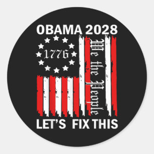 Obama Vintag Retro Patriotic 2028 politische Prote Runder Aufkleber