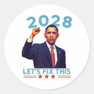 Obama Vintag Retro Patriotic 2028 politische Prote Runder Aufkleber