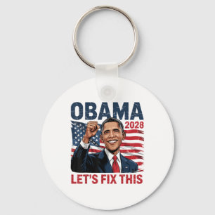 Obama Vintag Retro Patriotic 2028 politische Prote Schlüsselanhänger
