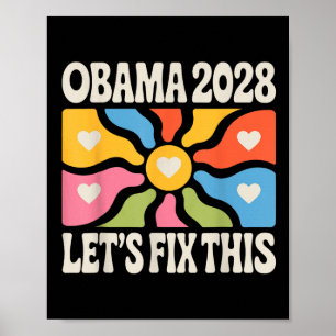 Obama Vintage Flag Retro Patriotic 2028 Politik Poster