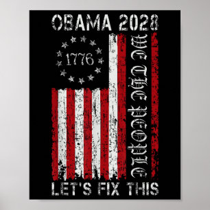 Obama Vintage-Flagge Retro Patriotisch 2028 Politi Poster