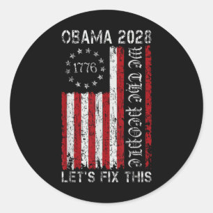 Obama Vintage-Flagge Retro Patriotisch 2028 Politi Runder Aufkleber