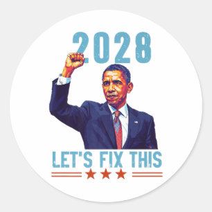 Obama Vintage Patriotische 2028 Politische Protest Runder Aufkleber