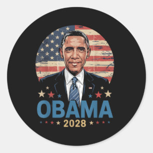 Obama Vintage Präsident 2028 Obama Runder Aufkleber