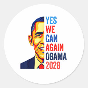 Obama Vintage Retro Patriotisch 2028 Politisch Sch Runder Aufkleber