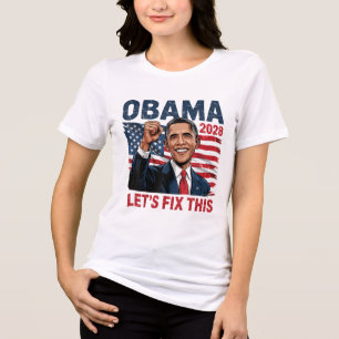 Obama Vintage Retro Patriotisches 2028 Politische Tri-Blend Shirt