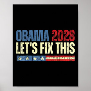 Obama Vintage Retro Patriotisches 2028 Politisches Poster