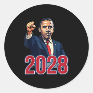 Obama Vintage Retro Patriotisches 2028 Politisches Runder Aufkleber