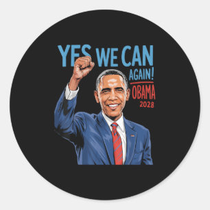 Obama Vintage Retro Patriotisches 2028 Politisches Runder Aufkleber