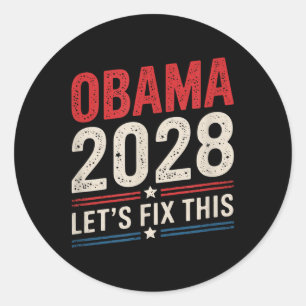 Obama Vintage Retro Patriotisches 2028 Politisches Runder Aufkleber